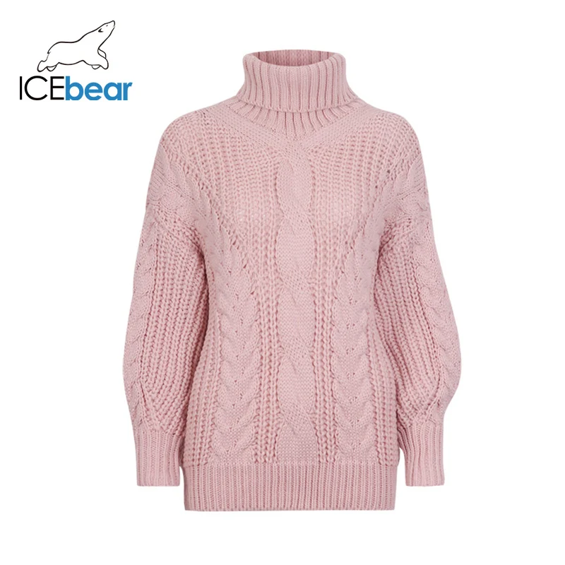 ICEbear Новинка 2019 осенне-зимний женский свитер с отворотом большой скрученный