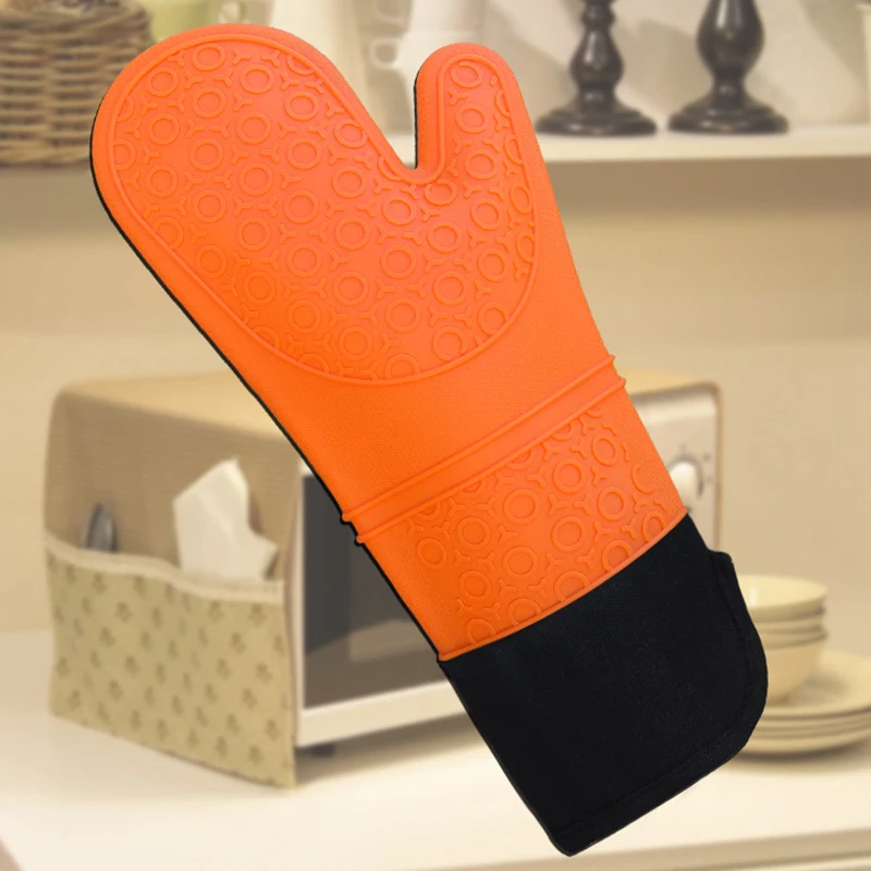 

Kitchen Cooking Microwave Silicone Oven Glove Heatproof Mitten Oven Mitt Insulated Non-Slip Glove Thickening Home Kitchen Tool