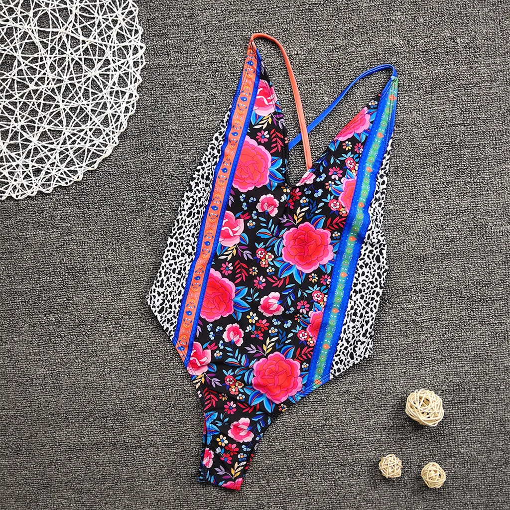 

Women Sexy Push Up Micro Boho Print One Pieces Padded Solid Bra Summer Brazilian Bikini Swimwear Swimsuit Beachwear