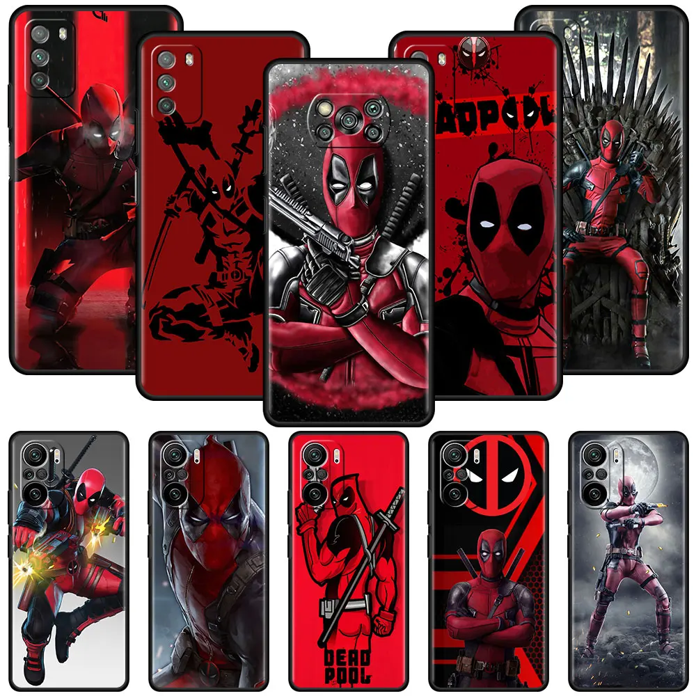 

MARVEL Fitted Cover for Xiaomi Redmi Note 9S 9 8 7 8T 9T 10 Pro K40 9C 9A 8A 7A 6 Shockproof Soft Phone Case Deadpool