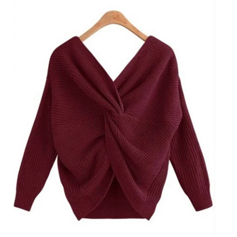 Модный милый сексуальный пуловер свитер с длинным рукавом женская одежда