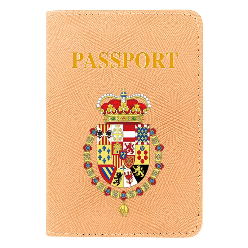 

Classic Reino de Espaa Design Men Travel Passport Holder Cover Leather Wallet Women Passports For Cards Case
