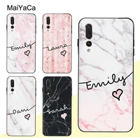 maiyaca personalised custom name marble case for huawei p30 pro p40 p10 p20 lite mate 20 30 10 lite p smart 2019 z