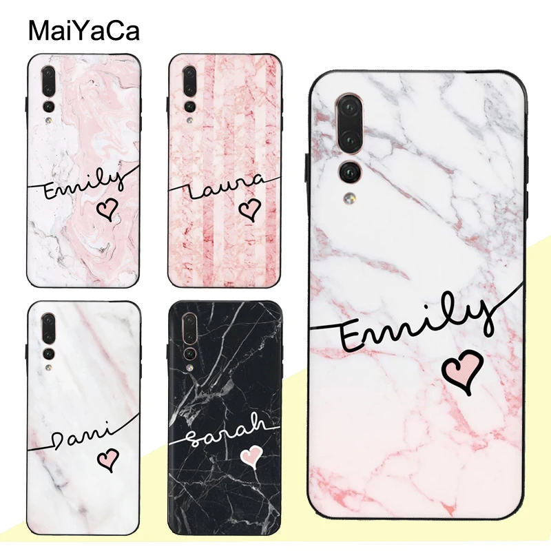 MaiYaCa персонализированный именной мраморный чехол для Huawei P30 Pro P40 P10 P20 Lite Mate 20 30 10 P