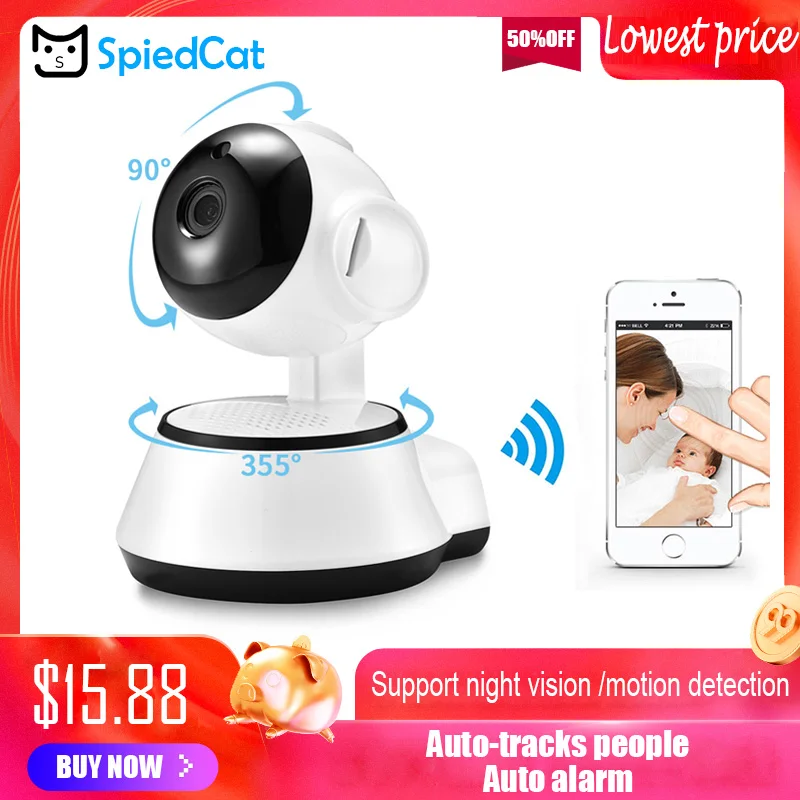 Домашняя безопасность WiFi IP Беспроводная камера Smart P2P двухстороннее аудио видео