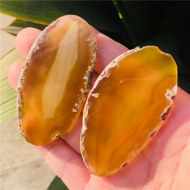 Комплект из 2 предметов природа подвеска Агат ломтик Coaster желтый кварцевый и