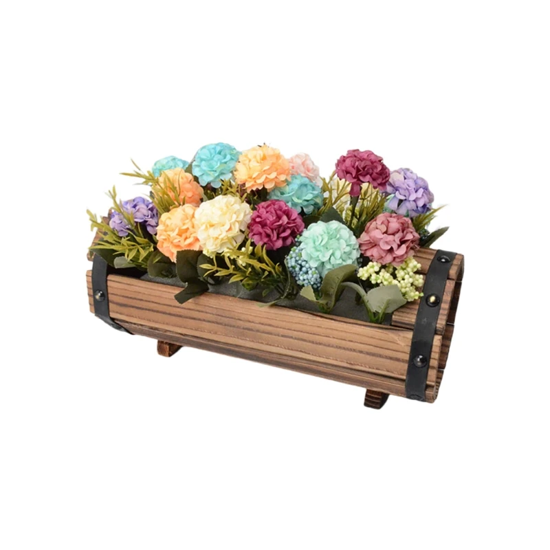 

Wooden Barrel Simulation Bonsai Artificial Flower Crafts Desktop Ornaments Decor,Bonsai Basin,Barrel Simulation Bonsai