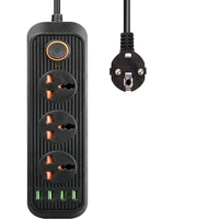 eu power strip portable eu schuko type socket 1 8m ac universal electrical extension cord socket with 3 usb ports