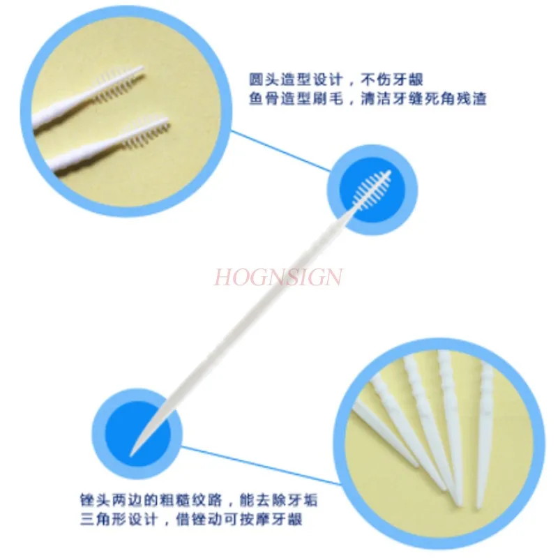 

tooth stick 500 PCS Multifunctional plastic toothpick disposable hair brush flat head teeth seam brush pick home