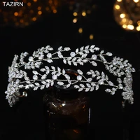 newest cubic zirconia tiaras cz hair vine crowns bride headpieces bridal head jewelry accessories for women party headwear