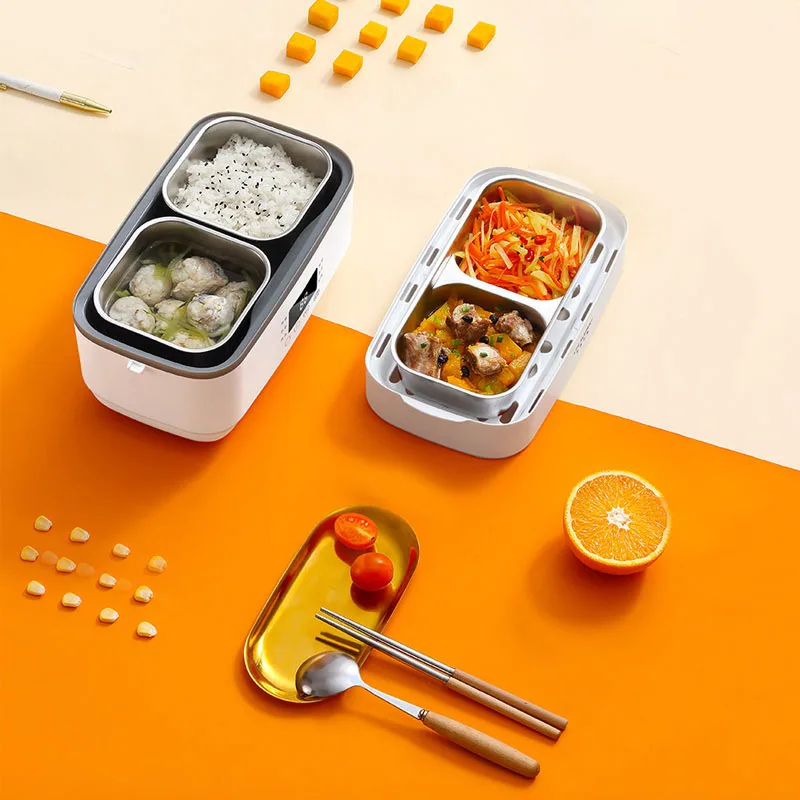 220В ланч бокс Электрический двухслойный лайнер из нержавеющей стали рисовые