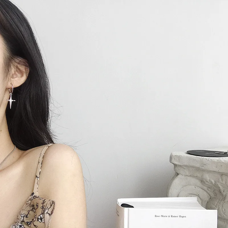 Женские серьги из серебра 925 пробы с крупными кольцами и кисточками длинные