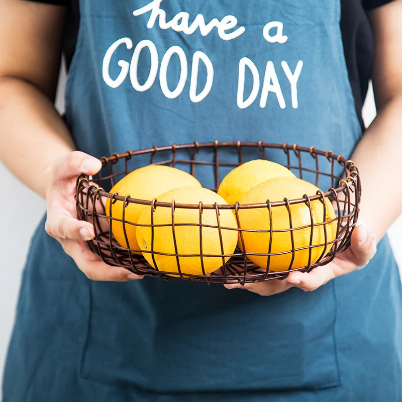 Металлическая медная корзина для хранения в стиле ретро настольный органайзер