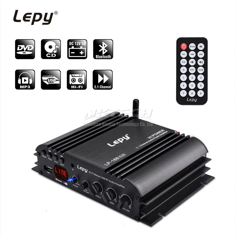 Цифровой стерео аудио усилитель мощности Lepy LP 168 Plus Hi Fi Автомобильный плеер Bluetooth 2
