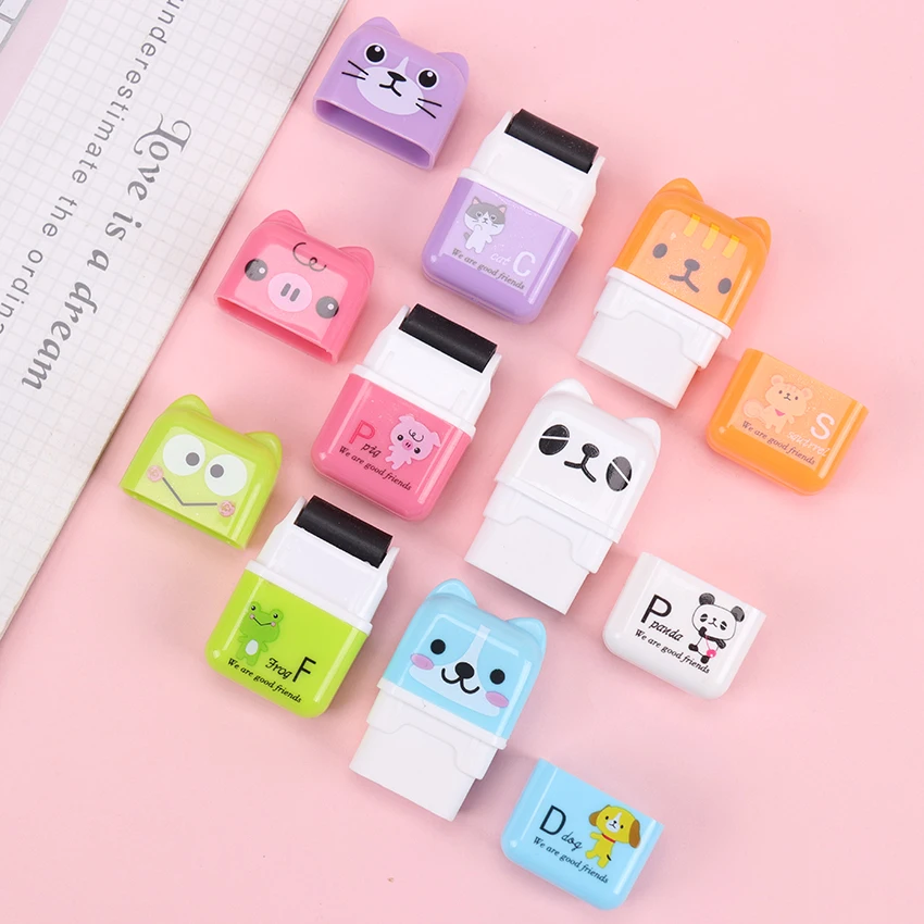 

1PC Colorful Roller Eraser Cute Cartoon Pencil Eraser Students Correction Stationery Kids Gifts School Office Supplies