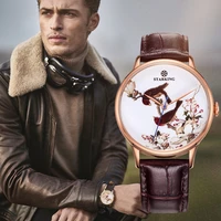 starking luxury men dress watches rose gold male stainless steel wrist watches retro classic men automatic watch panske hodinky