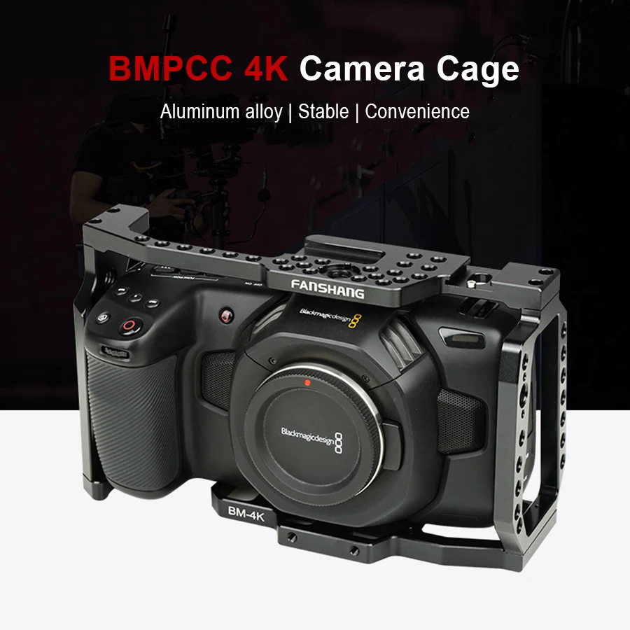 

Viltrox Camera Cage for Blackmagic Pocket Cinema Camera BMPCC 4K Protective cage with 1/4'' 3/8'' Screw Hand Grip follow focus