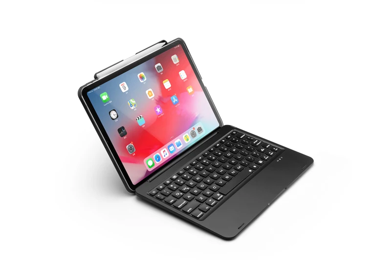 [Новое] Bluetooth клавиатура чехол для Apple iPad Pro 11,", 7-Цвет с подсветкой и жесткий Беспроводной клавиатура с смартфона с держателем для карт