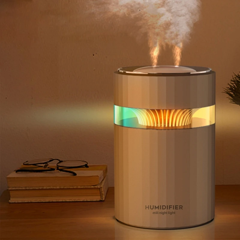 

Double Nozzle USB air Humidifier 900ML Mist Maker Fogger with Colorful Nightligh