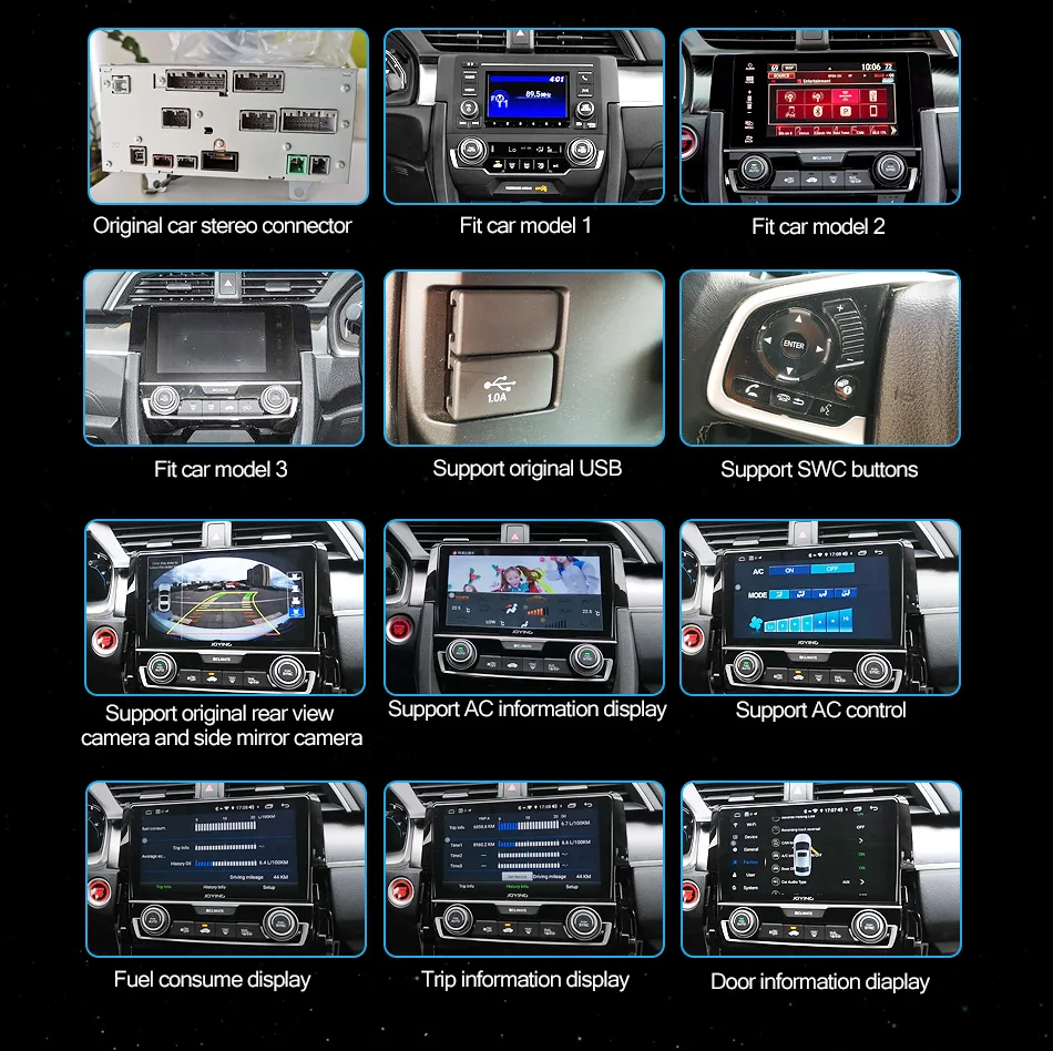 " 1 din Android Автомагнитола с HD1024* 600 Tochscreen gps мультимедийный плеер для Honda Civic Автомобильная стерео камера