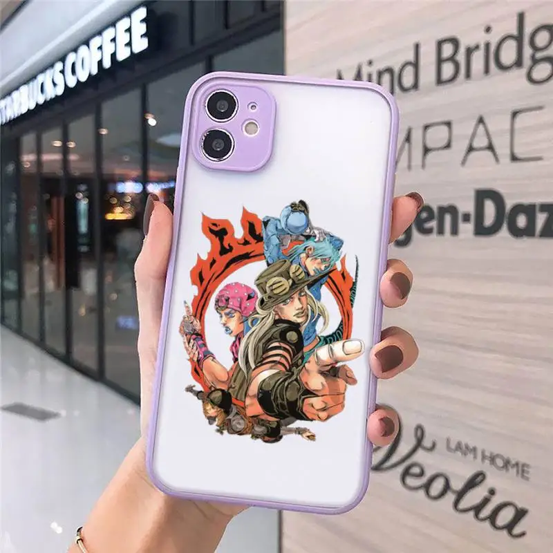 

anime cortoon JOJOS BIZARRE Phone Cases matte transparent For iphone 7 8 11 12 plus mini x xs xr pro max cover