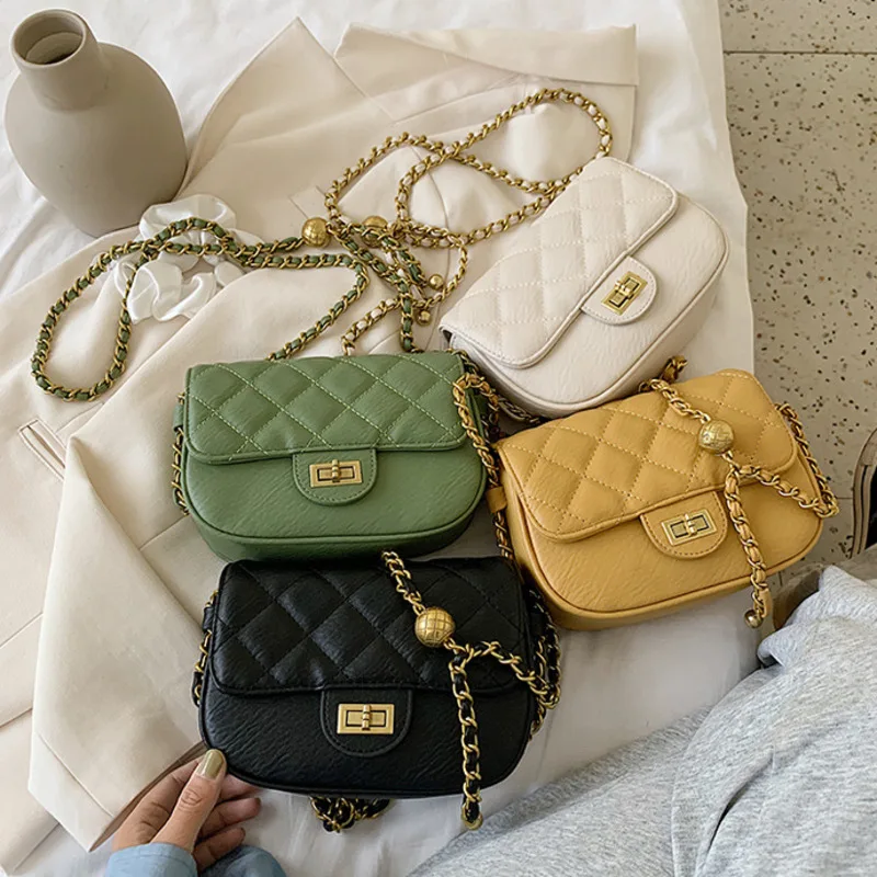 

Female Fashion Pu Leather Crossbody Bags For Women 2020 Chains Shoulder Messenger Bag Ladies Hand Sling Luxury Handbags Designer