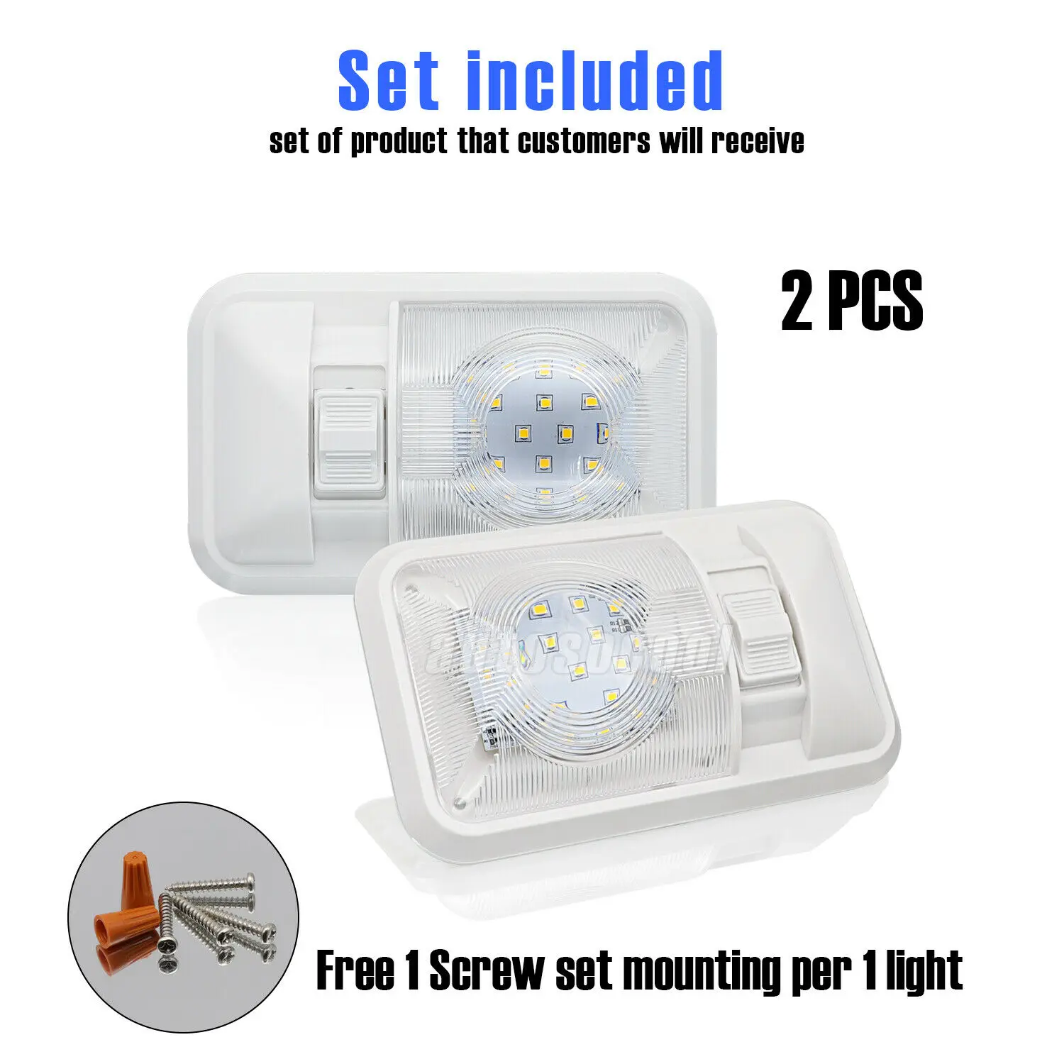 2 X RV нейтральный белый светодиодный 12 в один купол светильник потолочный