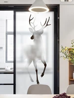 nordic ins style decorative film deer bedroom living room glass stickers bathroom opaque anti office matte foil stickers