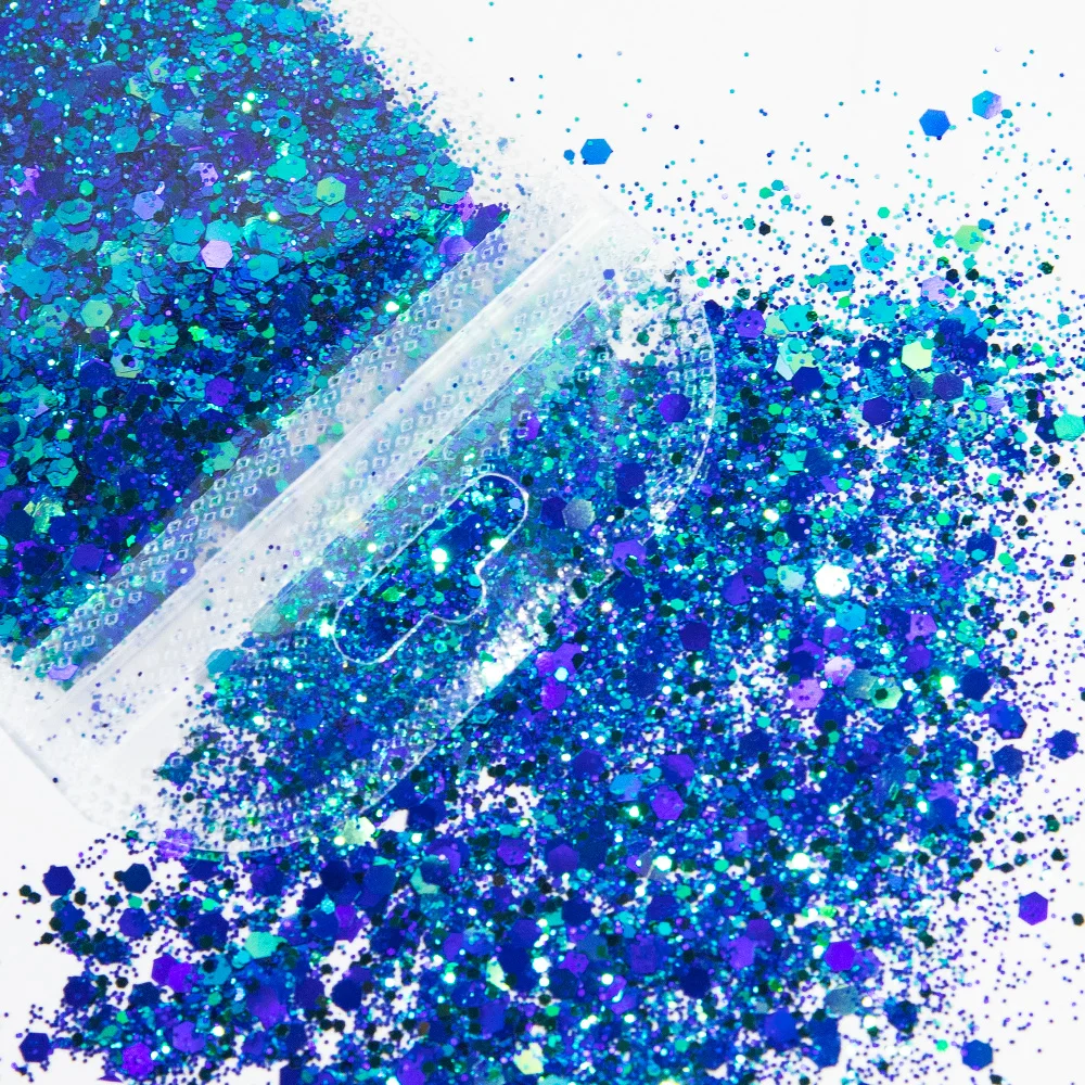 Блестящий Порошок для ногтей хлопья блестящая голографическая шестиугольная