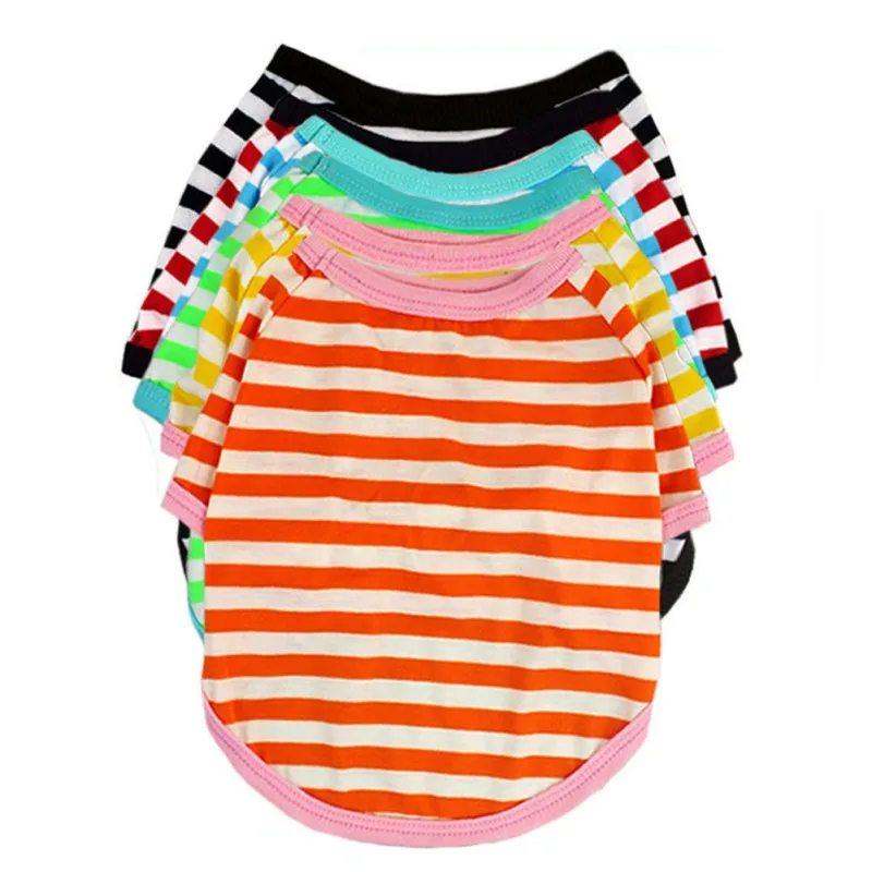 Летняя рубашка для собак в классическую полоску одежда маленьких футболка