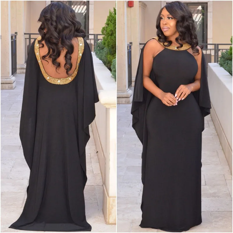 

Plus Size Dubai Evening Dress Scoop Hijab Muslim Beaded Black Red Custom Made Caped Mermaid Prom Dress Arabic Kaftan Party Gown