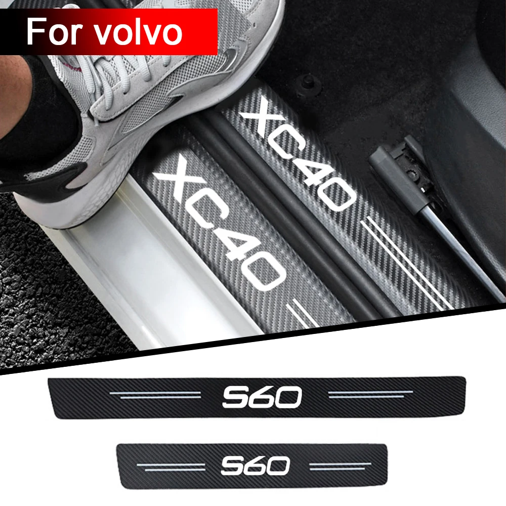

4 шт., наклейки на пороги автомобиля Volvo XC60 XC90 S60 V40 V50 V70 S80 V60 S40