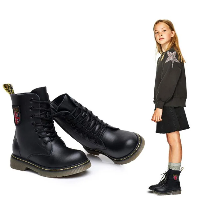 Детские модные ботинки из натуральной кожи обувь для мальчиков кожаные детские