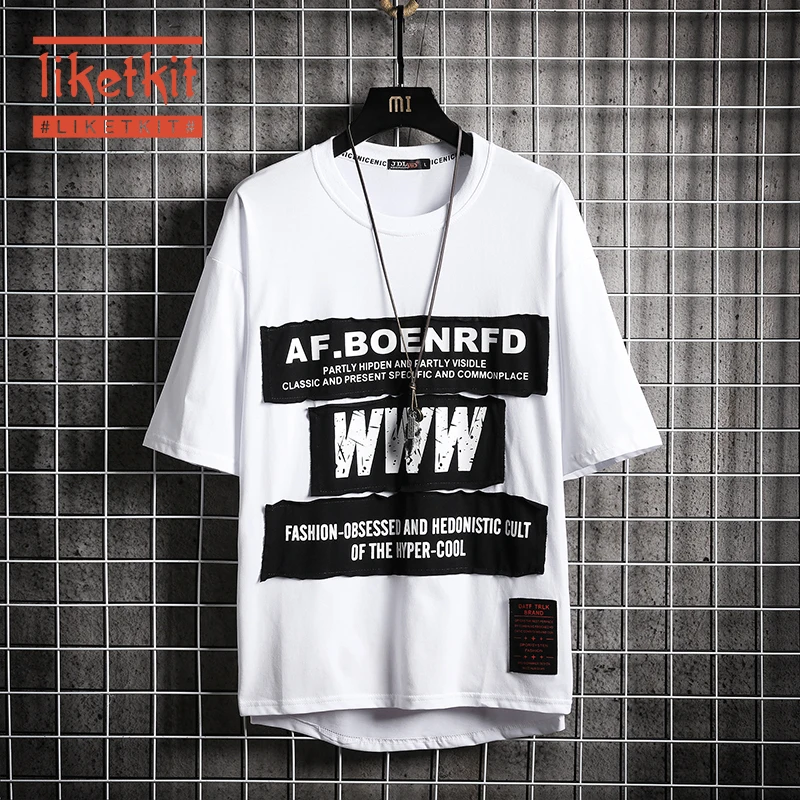 Летняя новая стильная футболка с короткими рукавами в японском стиле хип-хоп |