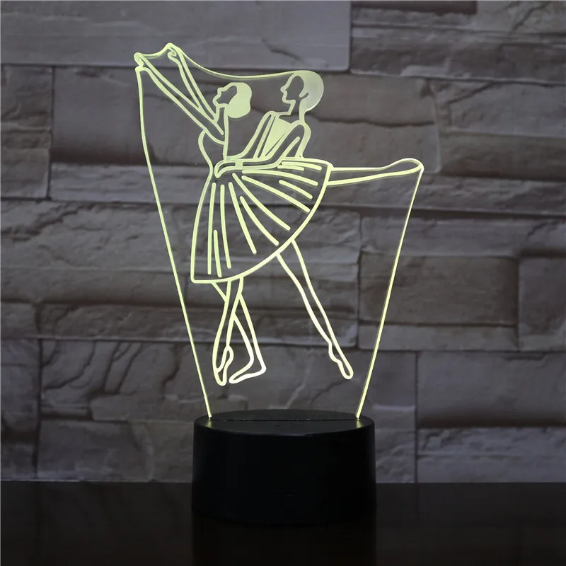 3D лампа Па де балетные костюмы для танцев сенсорный Сенсор Цвет меняется с