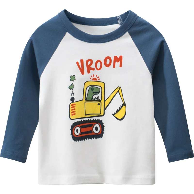 

Children's Clothing Autumn New Fashion Boy Long-sleeve T-shirt Baby Cotton Cartoon Print Bottoming Shirt
