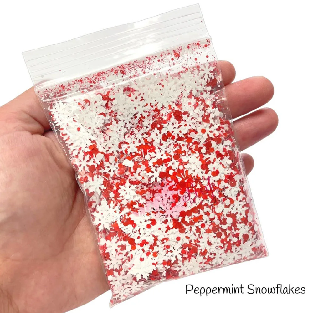 

50g/Bag Mix Snow Flakes Glitter Christmas Red/Green/White Holographic Sequins Snowflake Crisp For Manicure Nails Tips Decoration