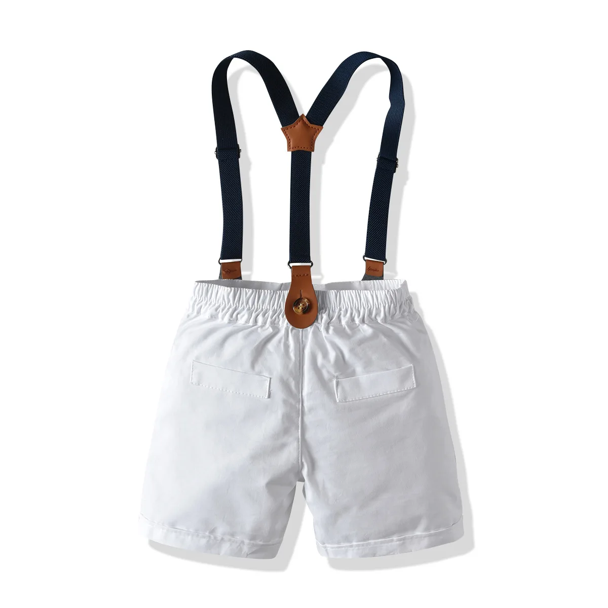 

Wholesale Baby Boy Gentleman Clothes Set Summer Suit for Toddler Boys Striped Short Sleeve Shirt with Bow Tie Kids Party Outfit