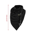 Женский зимний утолщенный большой шарф большого размера с крючком для пуговиц и подвеской в виде звезды, однотонный рифленый бриллиантовый нагрудник, наружный шарф