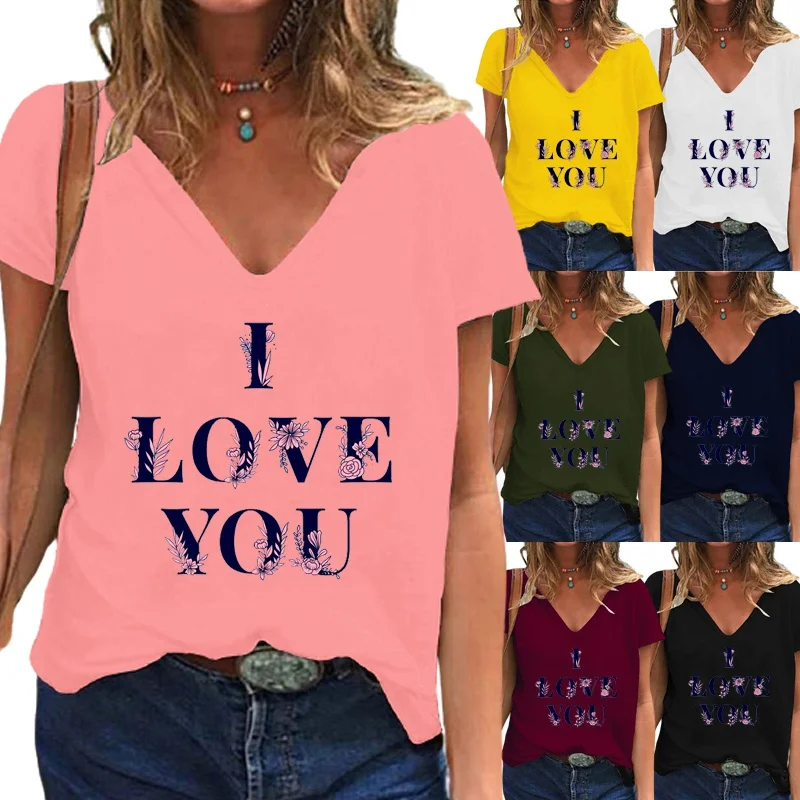 

Женская футболка с коротким рукавом и глубоким V-образным вырезом