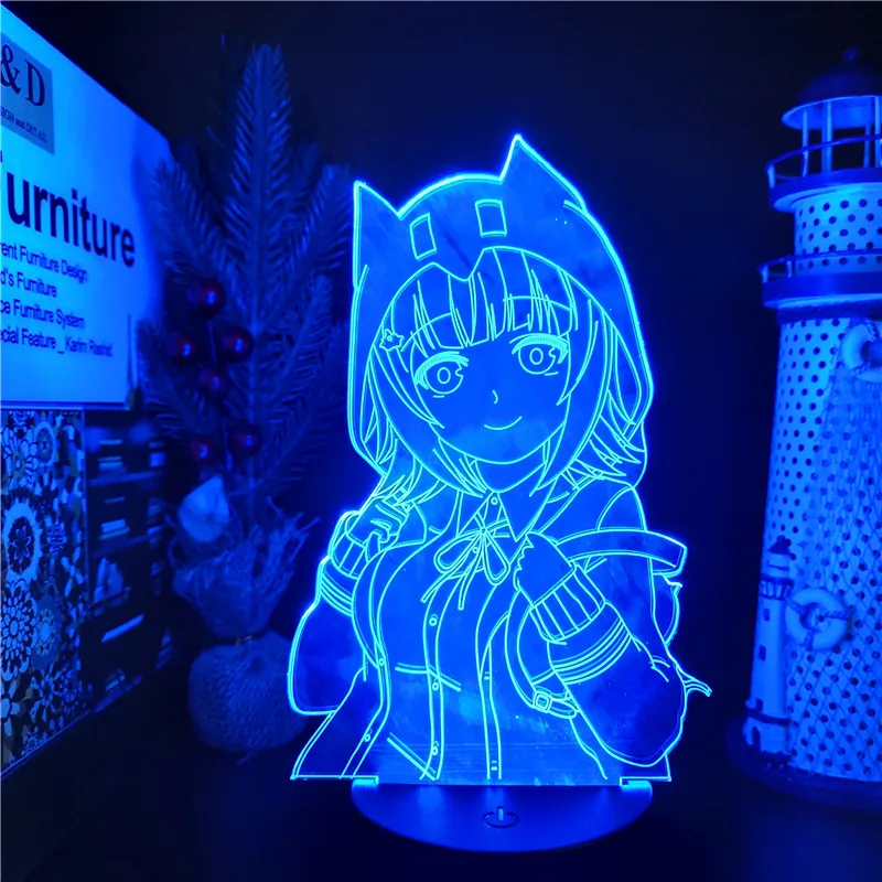 Danganronpa 2 Chiaki Nanami 3D Led аниме лампа Иллюзия освещение изменение цвета ночные