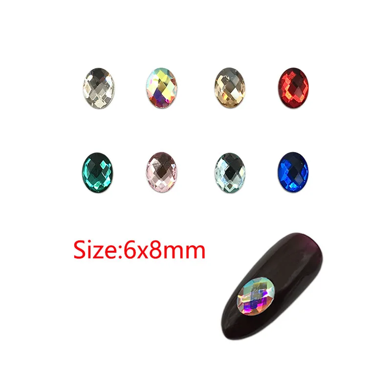30/100 шт в продажу люминисцентные фары для машин (6X8mm Овальный сетки лица ногтей