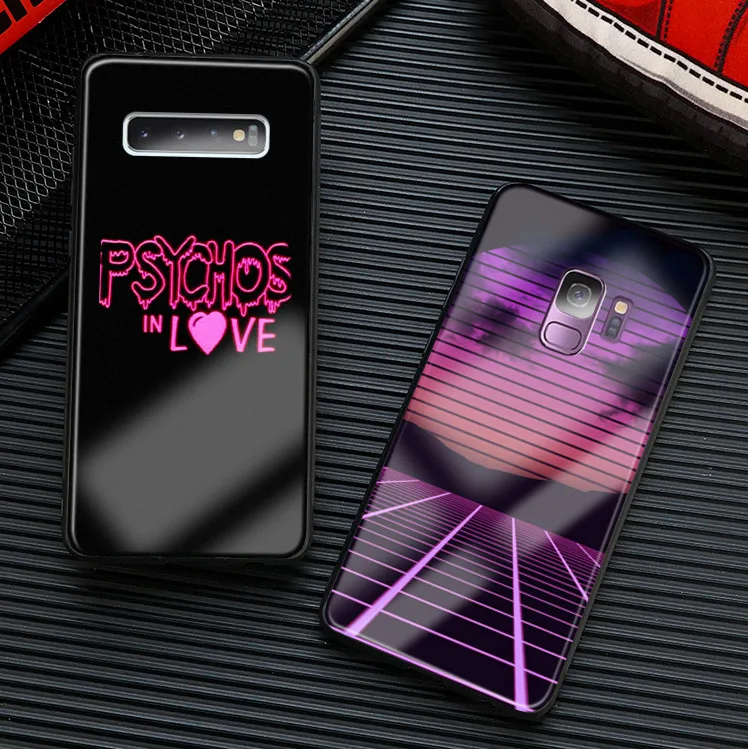 Эстетичный Ностальгический неоновый чехол для телефона в стиле 80 х стеклянный