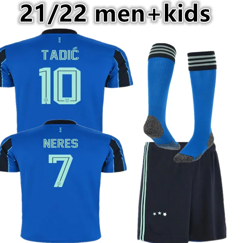 

2021 2022 ajax away men kit KLAIBER KLAASSEN BLIND HALLER TADIC PROMES NERES HUNTELAAR ALVAREZ ANTONY 2022 boy kids kit jersey