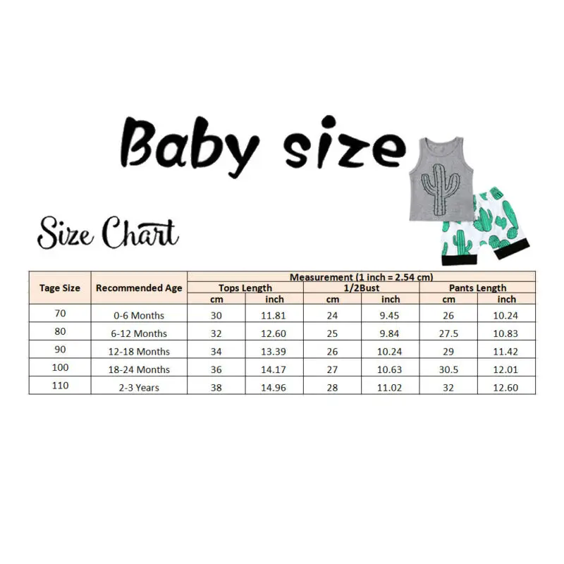 2PCS Baby Boy Summer Clothes for Toddler Newborn Kids Boys Cactus Sleeveless Tops T-Shirt Shorts Outfit Sunsuit |