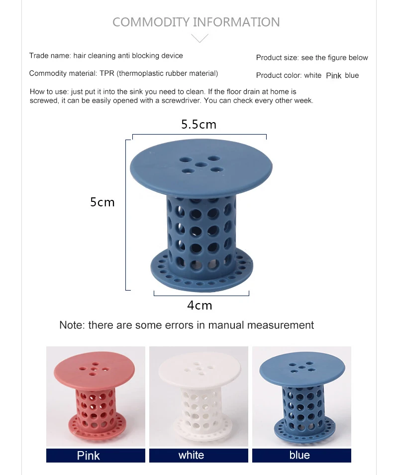 

NEW Household Cylindrical Pool Floor Drain Bathtub Pool Anti Clogging Device Hair Cleaning Collector Bathtub Accessories