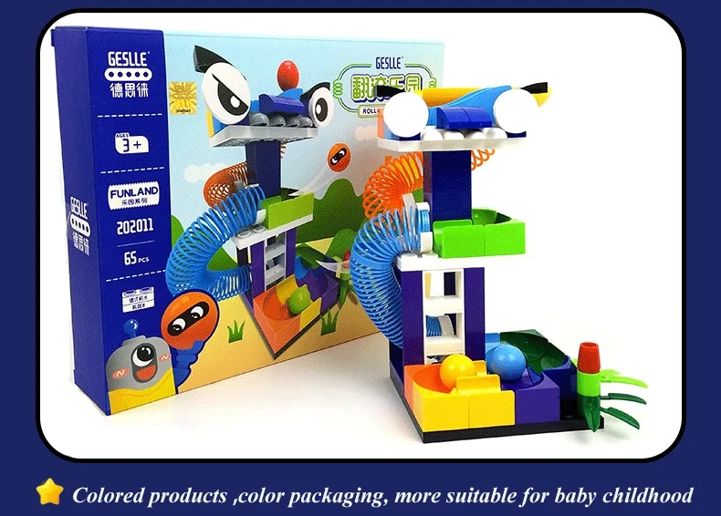 Детские блестящие 65-203 шт мраморные беговые дорожки Duplo DIY блоки игрушки строительные блоки весенние горки для детей мальчик девочка подарок на день рождения