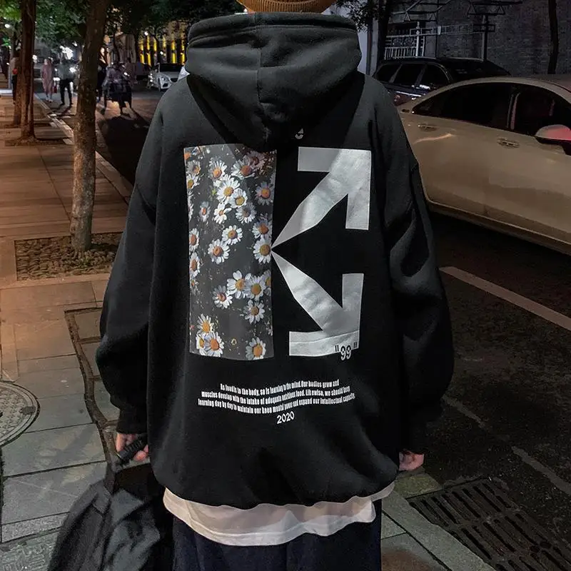 

Men's hooded large spring and autumn fashion Hong Kong Style loose fat hip hop autumn clothing fashion brand coat
