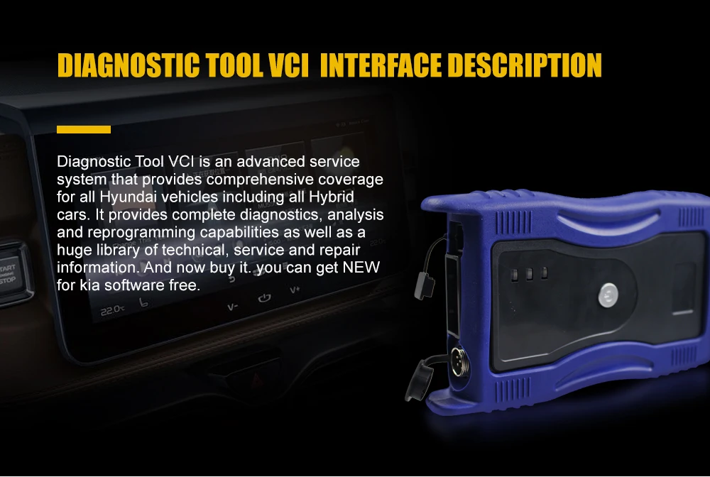 VCI диагностический инструмент для Kia ForHyunda-i VCI OBDII диагностический интерфейс программного обеспечения V2.02 диагностический интерфейс