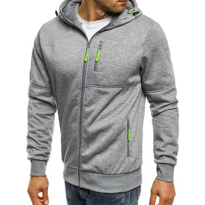 

Fashion Men's Long Sleeve Zipper Hooded Hoodie Hoody Winter Warm Cotton Jacket Coat Sweatshirt Outwear Clothes